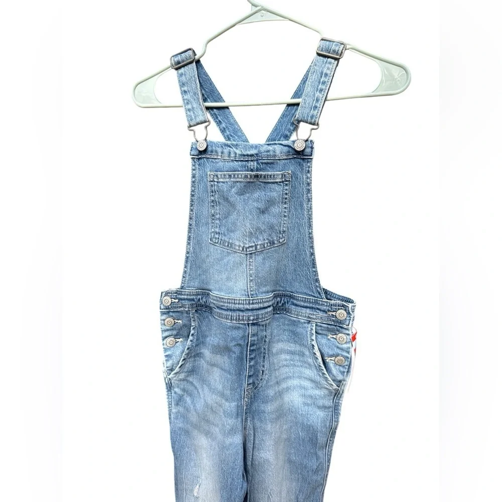 Cat & Jack Kids Blue Denim Overalls, Adjustable‎ Straps, Size 10/12